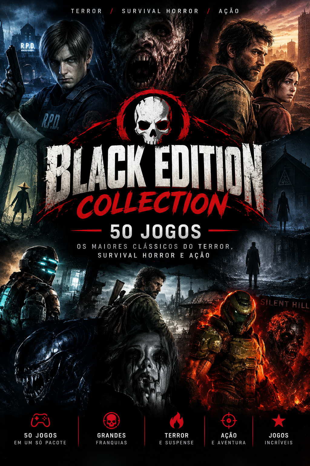 💀 BLACK EDITION COLLECTION — 50 JOGOS 💀