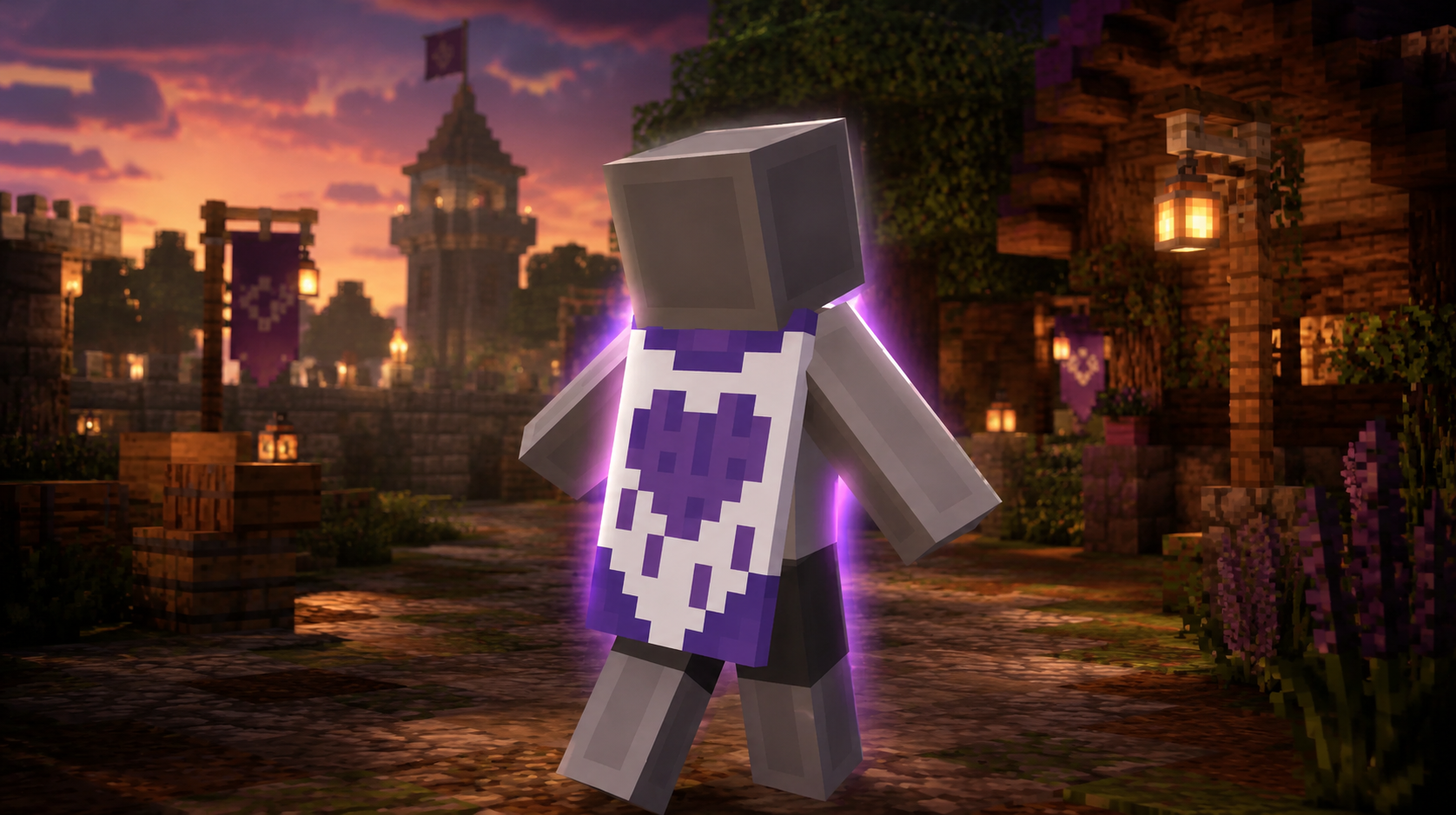 Capa MINECRAFT PURPLE HEART - TWITCH - [CÓDIGO/KEY]